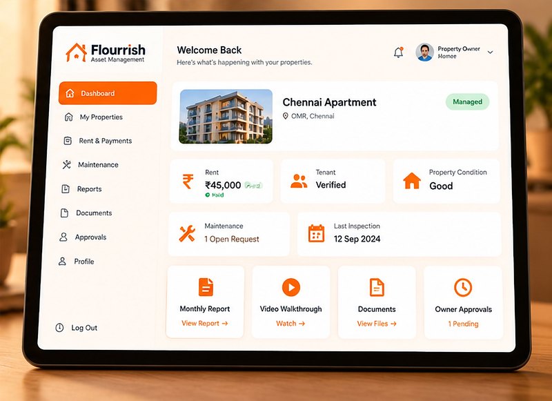Preview of the Flourrish owner dashboard on a tablet